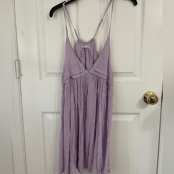O'Neill Saltwater Solids Tank V-cut Mini Dress Bikini Coverup - Lilac - Picture 6 of 6